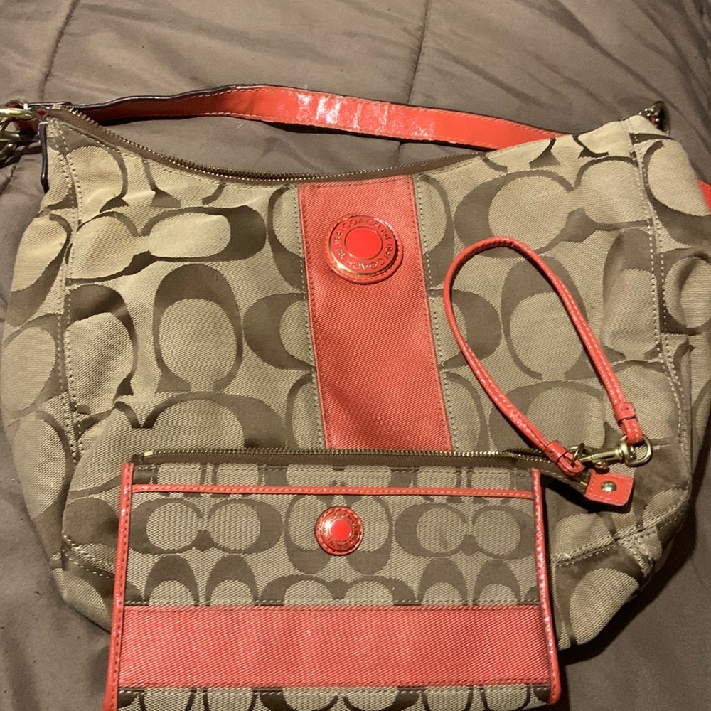 Coach bag with matching wallet